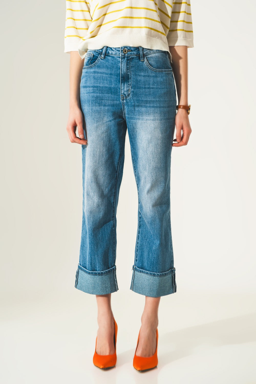 Rolled Hem Jeans